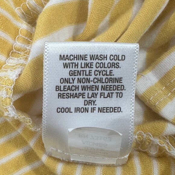 Sunday Women's Size Small Top Hoodie Striped Yellow White Preowned - Picture 5 of 14